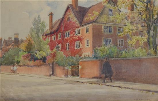 Nora Davison, watercolour, Waynflete House, Eton College